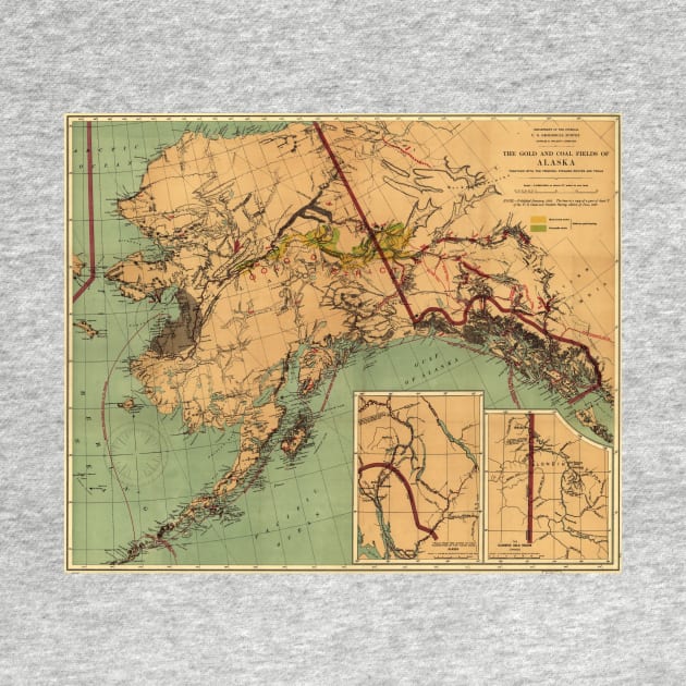 Vintage Map of Alaska (1898) by Bravuramedia